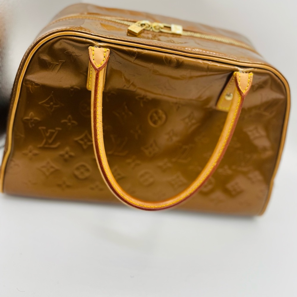Louis Vuitton Bronze Copper Monogram Vernis Tompkins Boston Shoulder Bag